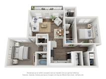 a two bedroom floor plan in Lithia Springs, GA