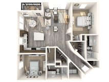 2 bedroom 2 bath Albion Floor Plan at Paramount on Lake Eola, Orlando, 32801