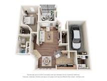 Abbey w/ garage Floor Plan at Ballantrae Apartments, Sanford, Florida
