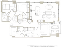 a floor plan of a three bedroom apartment home