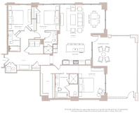 a floor plan of a three bedroom apartment