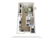 S1 Floor Plan | 538  Sq. Ft. at Edgebrook Residences, Merrimack, NH