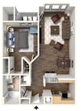 a floor plan of a one bedroom apartment