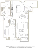 a floor plan of a one bedroom apartment
