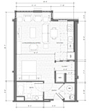 a floor plan of a studio apartment