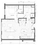 a floor plan of a one bedroom apartment
