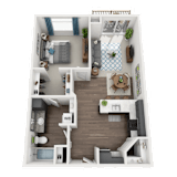 a1 floor plan  1 bedroom  129 at SoRoc On Maine, Rochester Minnesota