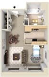 The Elm Floor Plan at Bigelow Commons, Enfield, Connecticut