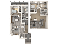 3 bed 2 bath Villas Deluxe Floor Plan at Paramount on Lake Eola, Orlando, 32801