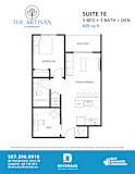 Suite 1E Floor Plan at The Artisan at Rangeview, Alberta, T3S 0C4