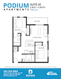 Suite 2C Floor Plan at Podium Apartments, Calgary, Alberta