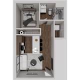 A1 Studio 3D Floorplan at Solhaven Grand Chute, Appleton
