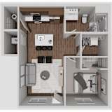 B1 One Bedroom One Bathroom 3D Floorplan at Solhaven Grand Chute, Appleton, 54913