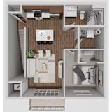 B2 One Bedroom One Bathroom 3D Floorplan at Solhaven Grand Chute, Wisconsin