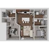 D1 Two Bedroom Two Bathroom 3D Floorplan at Solhaven Grand Chute, Wisconsin