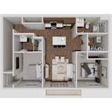 D3 Two Bedroom Two Bathroom 3D Floorplan at Solhaven Grand Chute, Wisconsin 54913