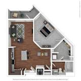 Midtown 205 Apartments in Charlotte, NC One Bedroom Floor Plan