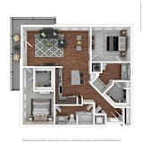 Midtown 205 Apartments in Charlotte, NC Two Bedroom Floor Plan