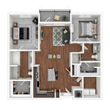 Midtown 205 Apartments in Charlotte, NC Two Bedroom Floor Plan