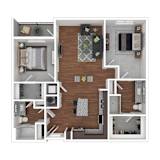 Midtown 205 Apartments in Charlotte, NC Two Bedroom Floor Plan