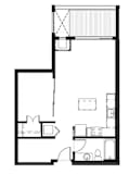 A black and white image of a floor plan of a house.
