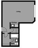 Studio - S1D Floor plan at 3801 Connecticut Avenue, Washington, Washington