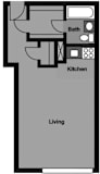 Studio - S1P Floor Plan at 3801 Connecticut Avenue, Washington, 20008