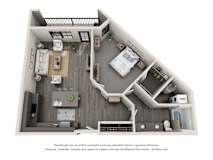1 bed 1 bath floor plan I at 5300 Centre, St. Peters, MO