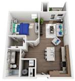 1 bed 1 bath floor plan C at The Villages of Twin Oaks, Twin Oaks, MO