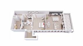 1 bed 1 bath 1B3 Floor Plan at Tesson Ridge, Saint Louis Missouri