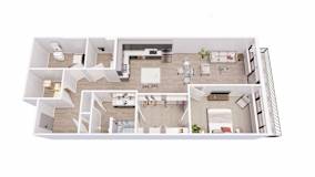 1 bed 1.5 bath 1A Floor Plan at Tesson Ridge, Saint Louis, MO