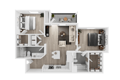 2 bedroom floorplan at Arrive Suisun City, Suisun City, CA 94585 ?