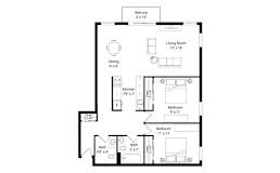 B1 Floorplan at The Venue on Knox Apartments, Minneapolis