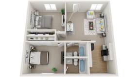 2 Bed 2 Bath Floor Plan at Dwell Apartment Homes, California, 92507
