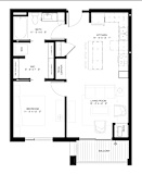 1 Bedroom Floorplan at Elements of Linden Hills, Minneapolis
