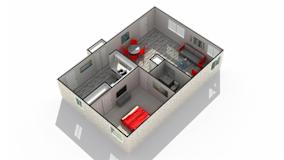 1 bed 1 bath floor plan B at The Clarendon Apartment Homes, Clarendon, 60514