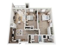 A top-down view of a house layout with labeled rooms.