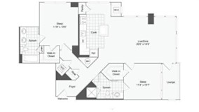2 bedroom 2 bath floor plan I at Arrive Wheaton, Wheaton, 20902