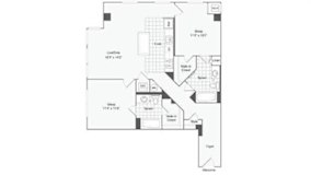 2 bedroom 2 bath floor plan E at Arrive Wheaton, Maryland