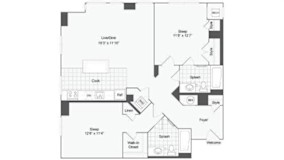 2 bedroom 2 bath floor plan O at Arrive Wheaton, Maryland, 20902