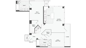 2 bedroom 2 bath floor plan J at Arrive Wheaton, Wheaton, Maryland
