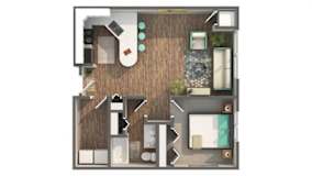 1 bed 1 bath floor plan A at Zen Chaska, Minnesota