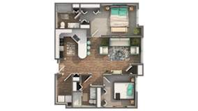 2 bed 2 bath floor plan B at Zen Chaska, Chaska, Minnesota