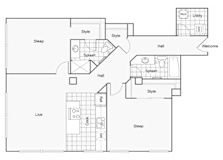 Ford Floor Plan at ReNew Wichita, Kansas, 67202
