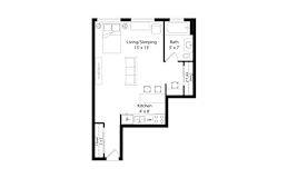 S1 Floorplan at The Venue on Knox Apartments, Minneapolis