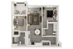 a floor plan of a 1 bedroom with a bathroom and a living room