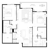 2 Bedroom 2 Bath 1,179 Sq.Ft. B2 Floor Plan at Mayla Pompano, Pompano Beach, FL, 33062