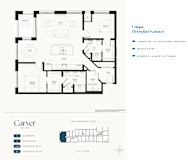 A floor plan of a two bedroom apartment with a detailed description of the interior and exterior square footage.