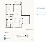 A floor plan of a house named Willy with a description of its unique features.