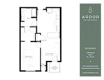 A floor plan for a property called Ardor on the Bluffs.